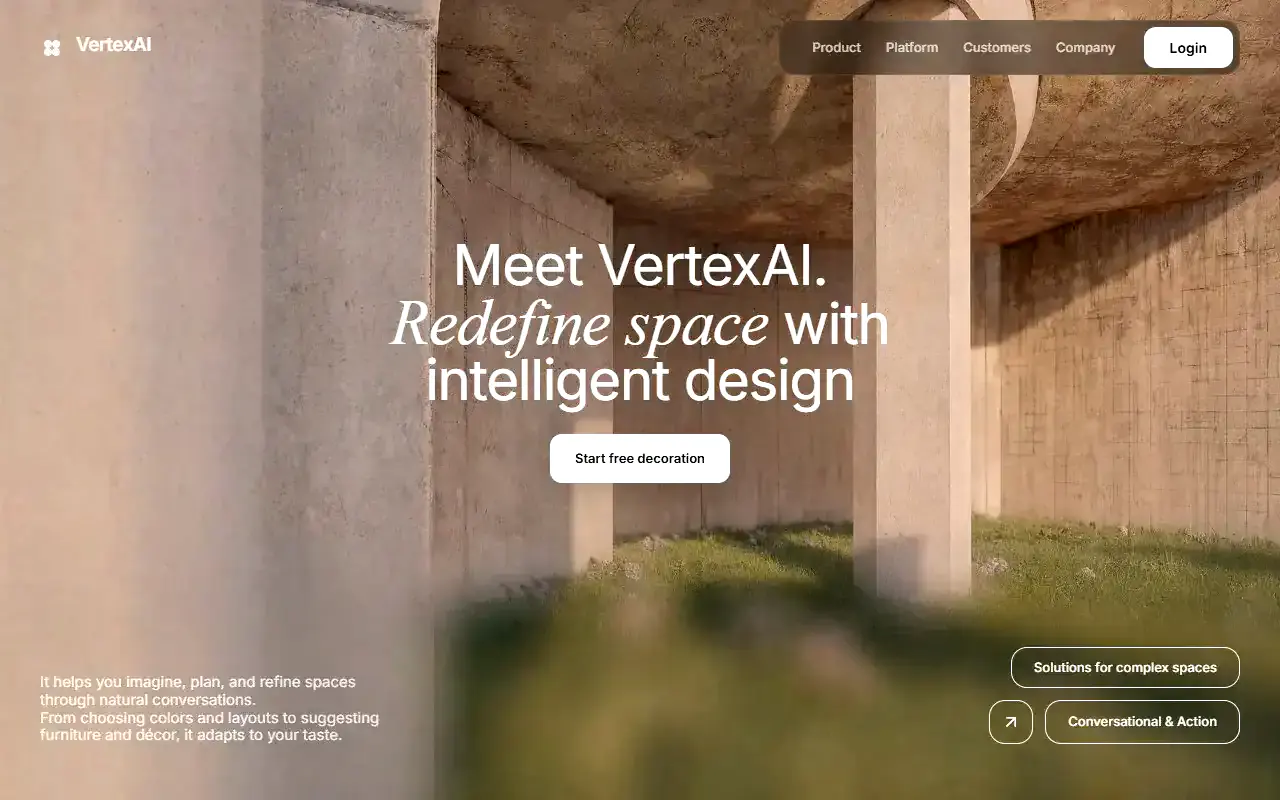 VertexAI Hero interface structure preview