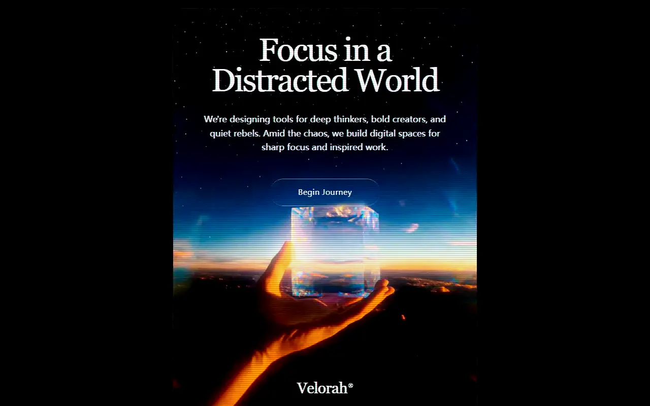 Velorah Focus interface structure preview