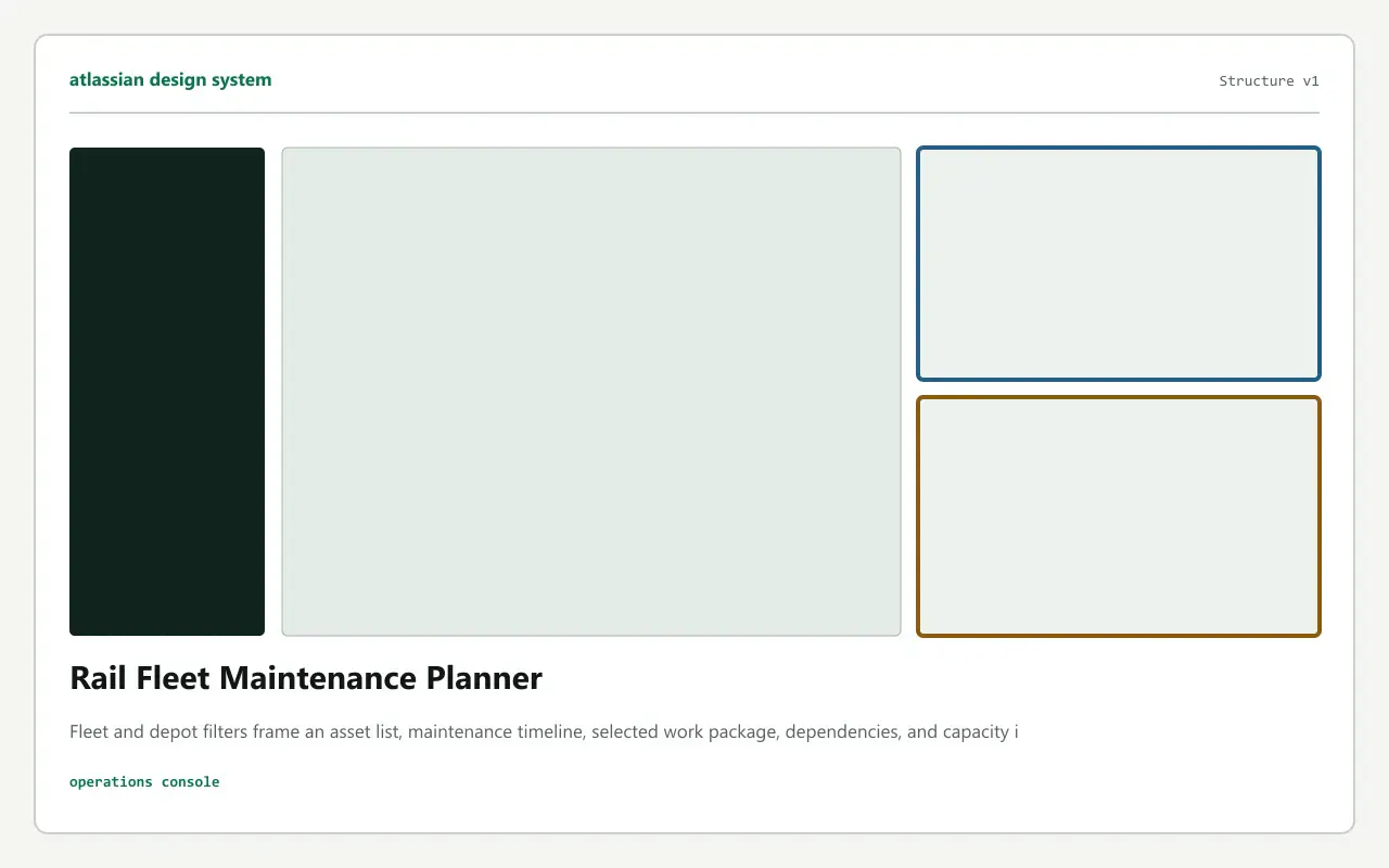 Rail Fleet Maintenance Planner interface structure preview